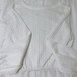 White Cable Knit Sweater
